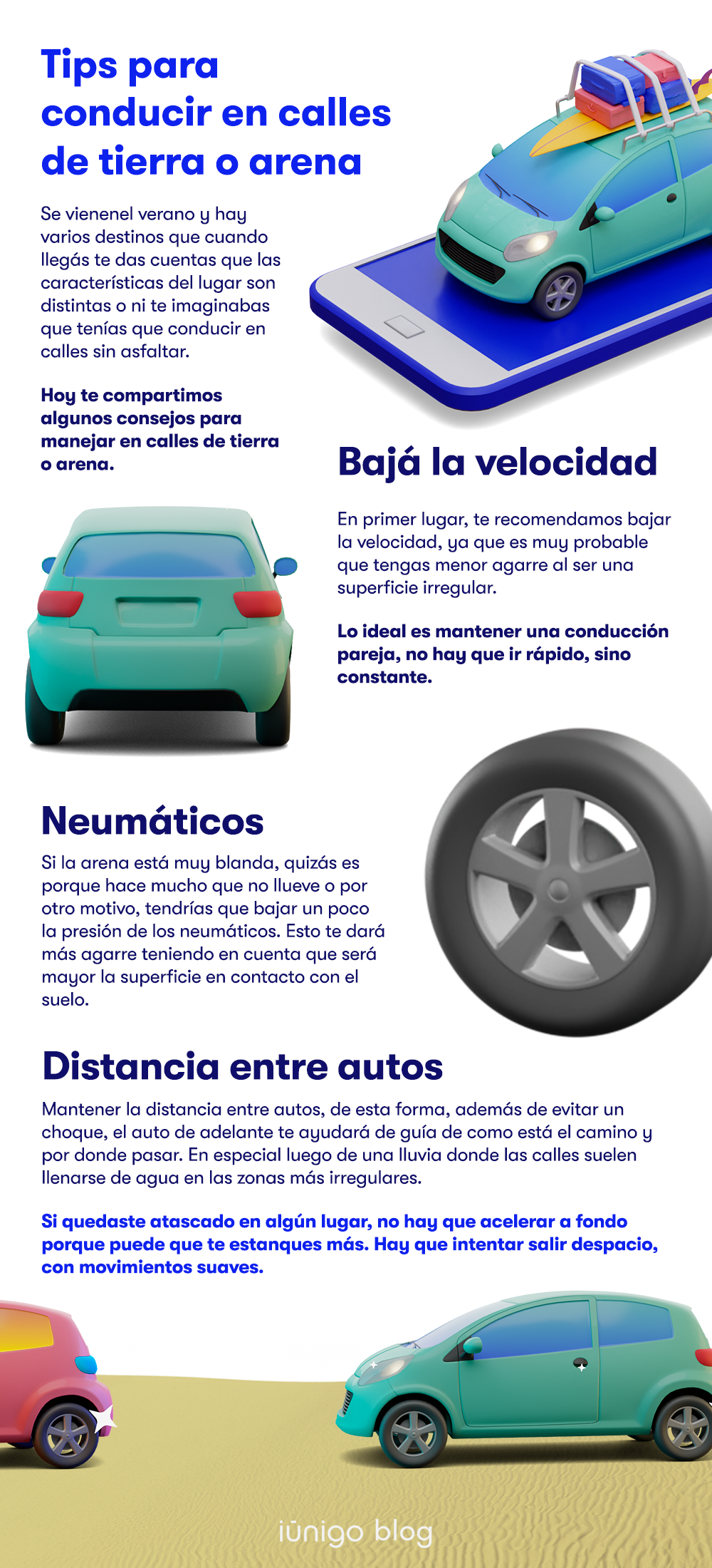 Tips para conducir en calles de tierra o arena